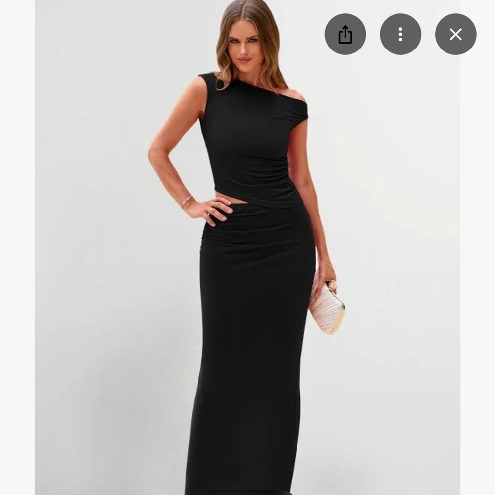 Elegant Black Women's Skirt and Top